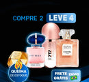 Promoção de perfumes importados com queima de estoque, compre 2 e leve 4, frete grátis.