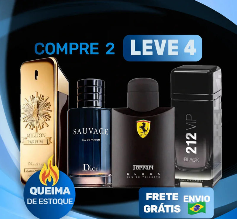 Caminho Selvagem (100ml) - 212 VIP Black | Sauvage | 1 Million | Ferrari Black