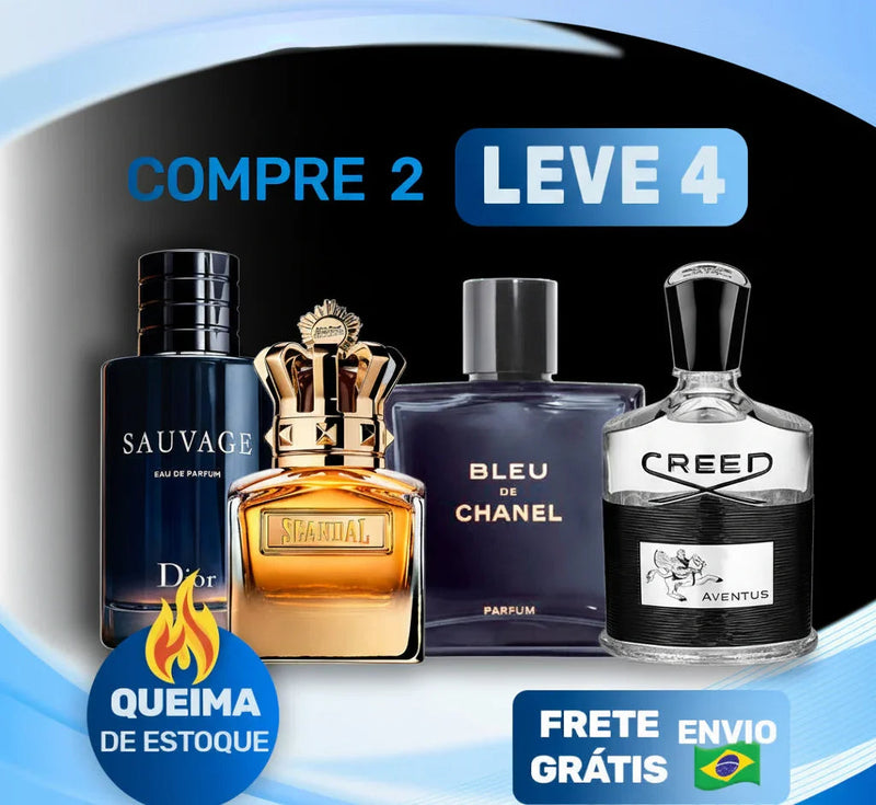 Promoção perfumes importados Dior Sauvage, Scandal, Bleu de Chanel e Creed com frete grátis