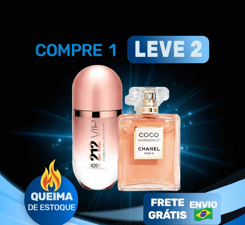 Promoção de perfumes 212 VIP Rosé e Coco Mademoiselle Chanel com frete grátis e queima de estoque