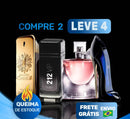 Promoção de perfumes importados: compre 2 leve 4, frete grátis, queima de estoque.