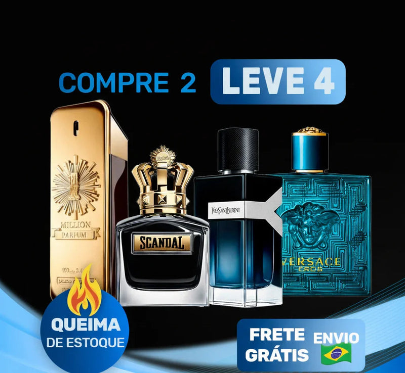 Legado de Bravura (100ml) - 1 Million | Y Yves Saint Laurent | Scandal | Eros Versace